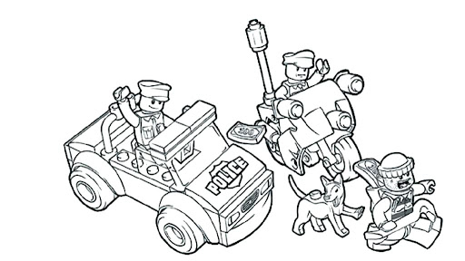 Online coloring book: Lego policemen coloring book